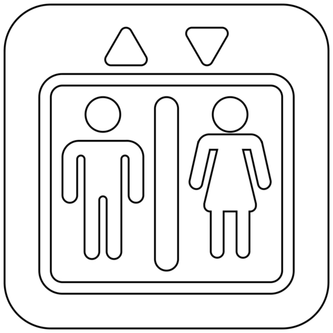 Elevator Emoji Coloring Page